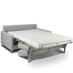 Avis Inside 75 Canapé convertible OGGETTO matelas 16 cm système express sommier lattes 120cm RENATONISI polyuréthane gris clair