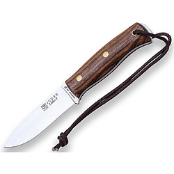 Couteau de chasse sportive Joker "Ember F", CN123-P, lame de 10,5 cm, mango noyer, étui en cuir avec silex, acier Sandvik 14C28N, Outil de pêche, de chasse, de camping et de trekking