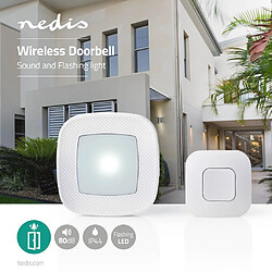 NEDIS Kit pour Sonnette Sans Fil | Alimentation sur Secteur | 36 Mélodies| LED Clignotante