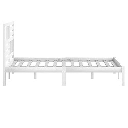 Maison Chic Lit adulte - Lit simple Cadre de lit,Structure du lit Contemporain blanc 120x190 cm petit double bois massif de pin -MN93568 pas cher