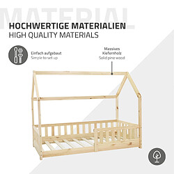 Acheter ML-Design Lit d'enfants + matelas et protection anti chutes style maison naturel 80x160 cm