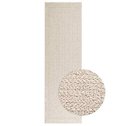 vidaXL Tapis ZIZUR crème 80x250 cm aspect de jute intérieur extérieur