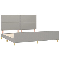 Acheter Maison Chic Lit adulte - Cadre Structure de lit avec tête de lit Contemporain Gris clair 200x200 cm Tissu -MN51417