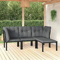 Maison Chic Salon de jardin 4 pcs - Table et chaises d'extérieur - Mobilier/Meubles de jardin Moderne noir et gris résine tressée -MN36645