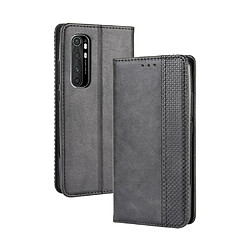 Etui en PU auto-absorbé rétro noir pour votre Xiaomi Mi Note 10 Lite