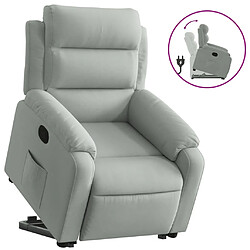 vidaXL Fauteuil inclinable Gris clair Velours