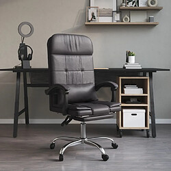 vidaXL Fauteuil de massage inclinable de bureau Gris Similicuir