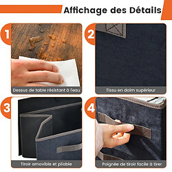 Helloshop26 Commode en tissu avec 5 tiroirs 2 étagères commode meuble de rangement cadre en métal pour salon entrée 84 x 30 x 85 cm 20_0005771