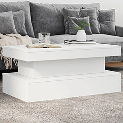 Maison Chic Table basse pour salon | Table à café avec lumières LED blanc 90x50x40 cm -GKD25702