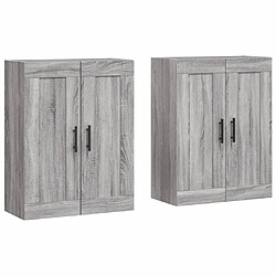 Maison Chic Lot de 2 Armoires murales,Meuble de Rangement,Armoire Suspendue sonoma gris bois d'ingénierie -MN47885