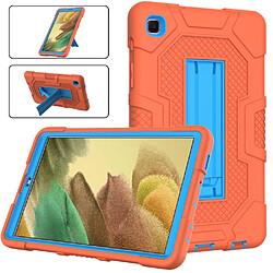 Coque en TPU + Silicone Conception de couleur contrastée B3 avec béquille coulissante orange/bleu pour votre Samsung Galaxy Tab A7 Lite 8.7 pouces T225/T220 (2021)