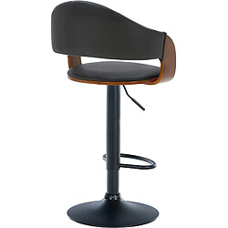 Avis Decoshop26 Tabouret de bar design rétro chic assise en PVC noir et bois noyer piètement en métal noir 10_0005292