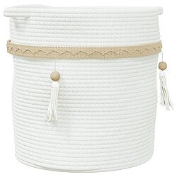 vidaXL Panier de rangement blanc Ø38x36 cm coton