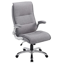 Decoshop26 Fauteuil de bureau sur roulettes confortable hauteur réglable en tissu gris clair et plastique 10_0002412