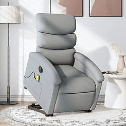 Maison Chic Fauteuil Relax pour salon, Fauteuil inclinable de massage électrique Gris clair Tissu -GKD77473