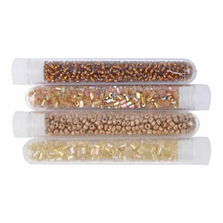 Paris Prix Lot de 4 Tubes pour Bijoux Perles de Rocailles Beige