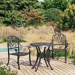 Maison Chic Table de bistro et chaises d'extérieur 3 pcs,Ensemble de bistro de jardin pour relax Aluminium coulé Noir -GKD495378