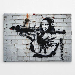 EPIKASA Impression sur Toile Banksy Monna Lisa