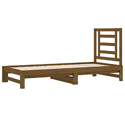 Acheter Maison Chic Lit d'appoint Marron miel 2x(90x200)cm,Lit coulissant Lit de repos Bois de pin solide -GKD84241