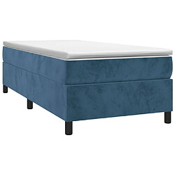 Avis Maison Chic Lit Adulte - Lit simple Lit à sommier tapissier avec matelas moelleux - Meuble de Chambre - Bleu foncé 90x200 cm -MN93368