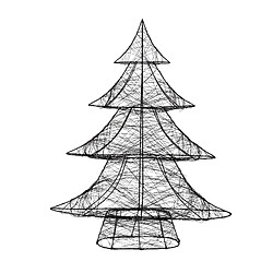 ECD Germany Arbre de Noël Décoratif à LED avec 50 LED Blanc Chaud, 60 cm de Haut, Métal, Fonctionne avec Piles, Décoration Artificiel Éclairage à Minuterie, Sapin de Noël avec Guirlande Lumineuse