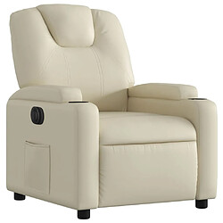 Avis Maison Chic Fauteuil Relax pour salon, Fauteuil inclinable électrique Crème Similicuir -GKD91595