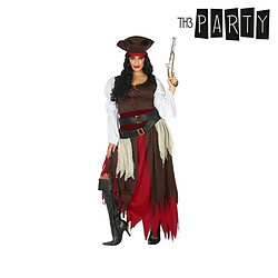 Totalcadeau Costume pour femme pirate marron et rouge - Deguisement Taille - M/L pas cher