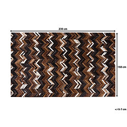 Beliani Tapis marron aux motifs à chevron 160 x 230 cm BALAT