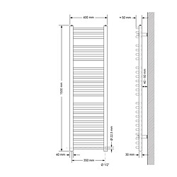 Avis LuxeBath Radiateur de salle de bain Sahara Raccord latéral chauffe-serviettes Chrome 40 x 150 cm