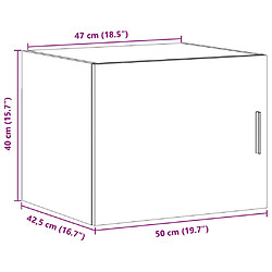 vidaXL Armoire murale sonoma gris 50x42,5x40 cm bois d'ingénierie pas cher