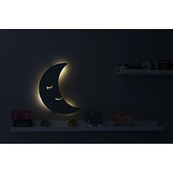 Avis HOMEMANIA Lampe Murale Smiling Moon - Luna, Applique - pour enfants - pour chambre - Gris en MDF, 25 x 3 x 40 cm, 1 x LED Strip, Max 14,4 W, 600LM