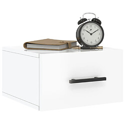 Avis Maison Chic Table de chevet murale,Table de nuit blanc brillant 35x35x20 cm -MN29490