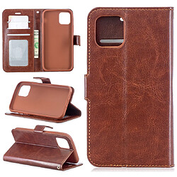 Wewoo Coque Étui en cuir à rabat pour porte-cartes et porte-cartes portefeuille et cadre photo iPhone 11 Pro marron