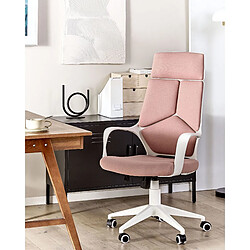 Beliani Chaise de bureau Rose pêche DELIGHT