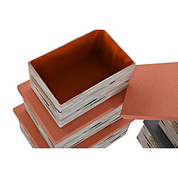 Avis Jeu de Caisses de Rangement Empilables DKD Home Decor Marron Gris Orange 40 x 30 x 20 cm