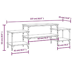 vidaXL Meuble TV Chêne fumé 157x35x52 cm bois d'ingénierie pas cher