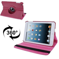 Wewoo Smart Cover Magenta pour iPad mini 1/2/3 360 degrés Rotatif Litchi Texture Housse en cuir avec support