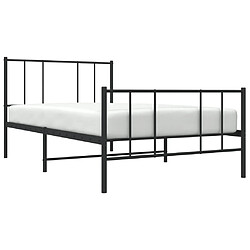 Avis Maison Chic Lit adulte - Lit simple Cadre de lit métal avec tête de lit/pied de lit,Structure du lit Contemporain pour chambre noir 90x190 cm -MN13532