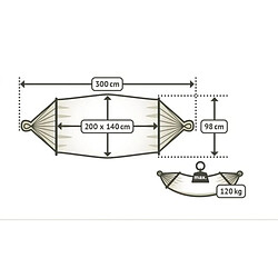 Habitat Et Jardin Toile de hamac Tulum - 200 x 140 cm - Beige