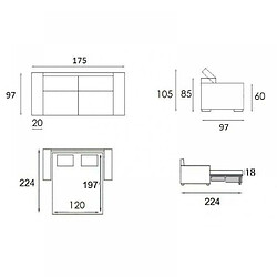 Avis Inside 75 Canapé EXPRESS MELBOURNE couchage 120 cm matelas 18 cm tweed gris clair