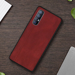 Acheter Avizar Coque Oppo Find X2 Neo Rigide Contour Bumper Silicone Effet Cuir Rouge