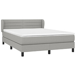 Avis Maison Chic Lit Adulte - Lit simple Lit à sommier tapissier avec matelas moelleux - Meuble de Chambre - Gris clair 140x190cm Tissu -MN22489