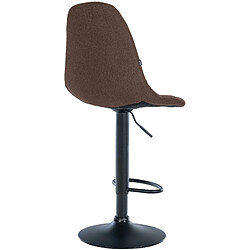 Decoshop26 Tabouret de bar x1 avec repose-pieds hauteur réglable pivotant assise en tissu marron cadre métallique noir 10_0004837