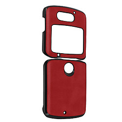 Avizar Coque Motorola Razr 5G Rigide Conception en 2 parties Aspect cuir vieilli Rouge