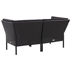 Acheter vidaXL Salon de jardin 8 pcs avec coussins Résine tressée Noir