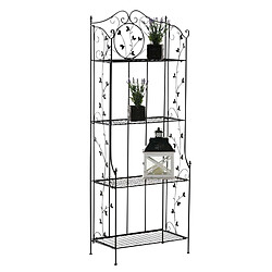 Decoshop26 Etagère en 4 niveaux rangement chaussures plantes hauteur 158 cm en métal noir 10_0003966