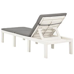 Acheter Maison Chic Chaise longue avec coussin | Bain de soleil Relax | Transat Plastique Blanc -GKD68165