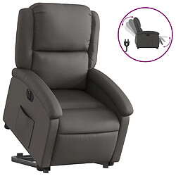 vidaXL Fauteuil inclinable électrique gris cuir véritable