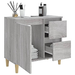 Acheter Maison Chic Armoire de bain,Meuble de rangement de salle de bain,Meuble haut sonoma gris 65x33x60 cm bois d'ingénierie -GKD861690