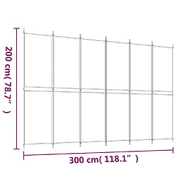 vidaXL Cloison de séparation 6 panneaux Marron 300x200 cm Tissu pas cher